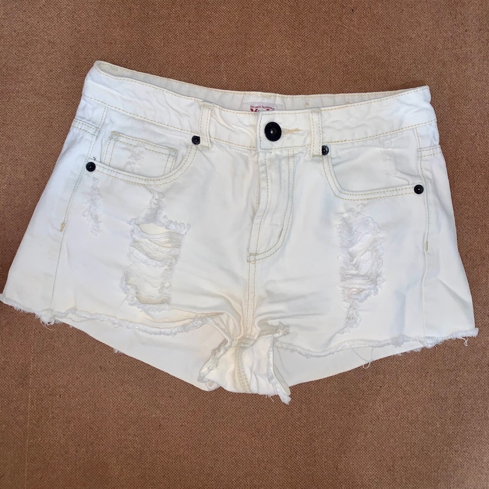 Mudd High Waisted White Jean Shorts
